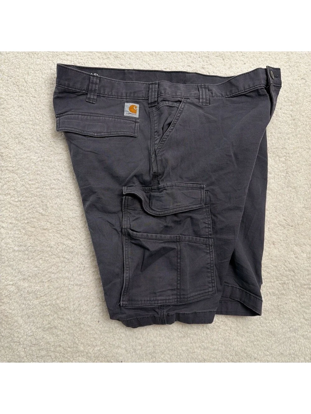 Carhartt Relaxed Fit Cargo Shorts Mens 40 Gray Canvas Work Utility Hammer Loop